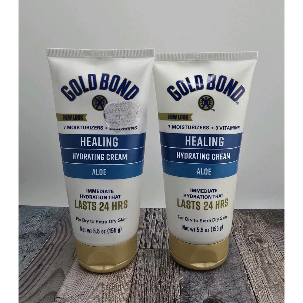 2 Gold Bond Ultimate Healing , Aloe, Hydrating Cream 5.5 Oz Lasts 24 Hours